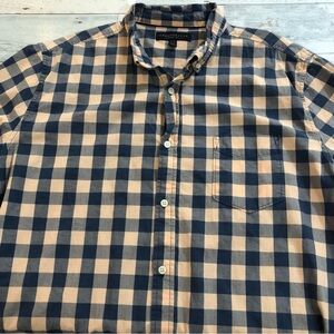 Aeropostale Blue and Tan Casual Button Down Shirt
